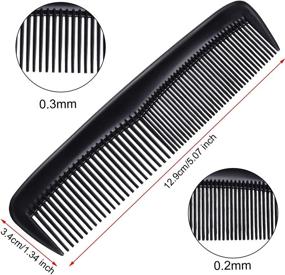 img 2 attached to 🖤 Hestya 24 Pack Black Hair Comb Pocket Plastic Comb - Unbreakable Hairdressing Styling Set for Salon or Hotel Hair Care