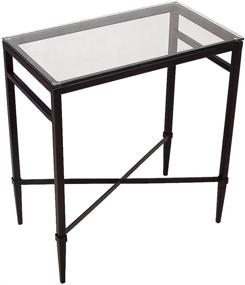 img 4 attached to 🌟 SEEKELEGANT Modern Black End Table: Stylish Metal Frame, Glass Top, Perfect for Living Room Decor