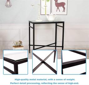 img 3 attached to 🌟 SEEKELEGANT Modern Black End Table: Stylish Metal Frame, Glass Top, Perfect for Living Room Decor