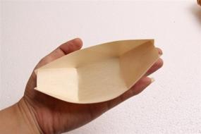 img 1 attached to Premium 4 Inch Bamboo Wooden Boat Bulk Pack with 200 pcs of Bamboo Stickers - Eco-friendly and Versatile