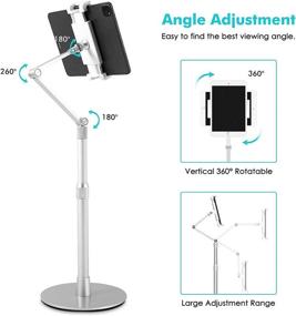 img 2 attached to Станок для планшета и телефона Viozon: высота и угол поворота 360 градусов регулируются, настольный стенд из алюминия - совместим с iPhone, iPad Pro, Samsung, Nexus и другими устройствами.