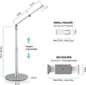 img 1 attached to Станок для планшета и телефона Viozon: высота и угол поворота 360 градусов регулируются, настольный стенд из алюминия - совместим с iPhone, iPad Pro, Samsung, Nexus и другими устройствами.
