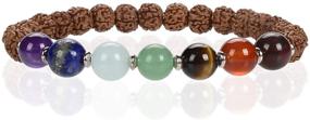 img 4 attached to Cherry Tree Collection Chakra Stretch Bracelet: Genuine 8mm Gemstones, Sterling Silver Spacers. Perfect for Men/Women. Choose from Small, Medium, or Large Sizes!