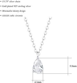 img 2 attached to Carleen 18K White Gold Plated 925 Sterling Silver Solitaire CZ Cubic Zirconia Pendant Necklace for Women Girls - Stunning, Simple, and Minimalist Design with 16+2 Inch Silver Chain