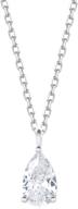 carleen 18k white gold plated 925 sterling silver solitaire cz cubic zirconia pendant necklace for women girls - stunning, simple, and minimalist design with 16+2 inch silver chain logo