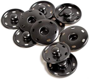 img 2 attached to 🔲 Gunmetal Black Sew-On Snap Fasteners: 25/30mm 20pcs Press Studs Sewing Buttons (30mm)