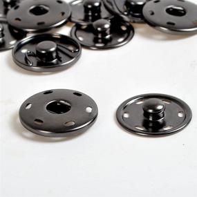 img 1 attached to 🔲 Gunmetal Black Sew-On Snap Fasteners: 25/30mm 20pcs Press Studs Sewing Buttons (30mm)