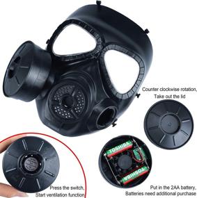 img 2 attached to ActionUnion Airsoft Mask - Tactical Full Face Mask for Military Outdoor Sports CS, Paintball, Eye Protection, Gas Mask, Adjustable Dual Filter Fans for Skull Zombie Soldiers Cosplay Costume Movie Shooting