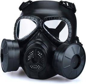 img 4 attached to ActionUnion Airsoft Mask - Tactical Full Face Mask for Military Outdoor Sports CS, Paintball, Eye Protection, Gas Mask, Adjustable Dual Filter Fans for Skull Zombie Soldiers Cosplay Costume Movie Shooting