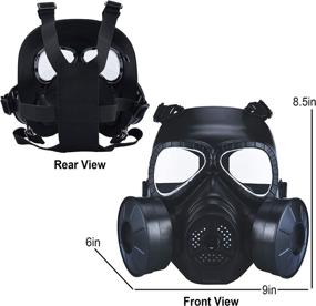 img 1 attached to ActionUnion Airsoft Mask - Tactical Full Face Mask for Military Outdoor Sports CS, Paintball, Eye Protection, Gas Mask, Adjustable Dual Filter Fans for Skull Zombie Soldiers Cosplay Costume Movie Shooting