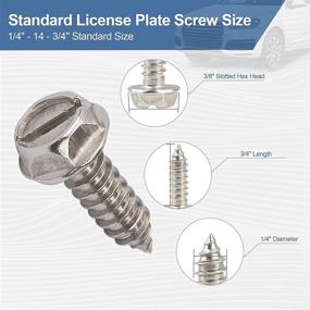 img 2 attached to 🔩 Винты из нержавеющей стали с покрытием против ржавчины с нейлоновыми вставками для крепления рамок и защитных крышек номерных знаков - комплект из 4 штук для автомобилей и грузовиков отечественного производства.