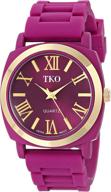 ⌚ стильные женские часы tko purple silicone boyfriend с кварцевым механизмом - milano iii логотип