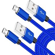 🔌 high-speed braided micro usb cable for charging fire 7 hd 8 tablets, oasis e-reader, mp3, samsung galaxy s7 – smart tv sticks, roku, s6, 2 pack 6.6 ft – android power charger cord logo