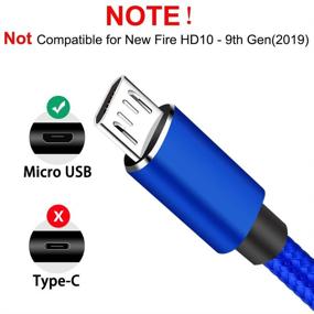 img 2 attached to 🔌 High-Speed Braided Micro USB Cable for Charging Fire 7 HD 8 Tablets, Oasis e-Reader, MP3, Samsung Galaxy S7 – Smart TV Sticks, Roku, S6, 2 Pack 6.6 Ft – Android Power Charger Cord