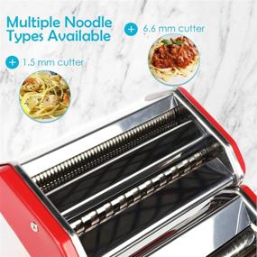 img 2 attached to 🍝 Houseables Stainless Steel Pasta Maker Machine: Adjustable Roller, Hand Crank, Noodle Cutter & Press - Ideal for Lasagna, Spaghetti, Fettuccine, and Clay Making