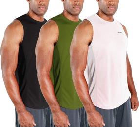 img 4 attached to Enhance Your Gym Performance with DEVOPS 3 Pack Men's Sleeveless Dri Fit Muscle Shirts