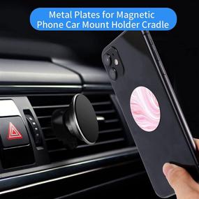 img 3 attached to 📱 MR. YLLS Phone Metal Plate: Universal Stylish Pattern Replacement Sticker for Magnetic Mounts with 3M Adhesive - No Color Fade Car Cradle-Less Disc