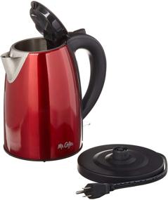 img 3 attached to Efficient Boiling & Stylish Design: Mr. Coffee Stainless Steel Electric Kettle in Striking Red