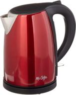 efficient boiling & stylish design: mr. coffee stainless steel electric kettle in striking red логотип