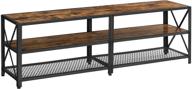 vasagle tv stand for 70-inch tv, 3-tier entertainment center, industrial style console, steel frame, rustic brown & black, living room ultv095b01 logo