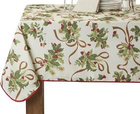 img 4 attached to 🎄 SEO-optimized Christmas Rectangle Tablecloth by Violet Linen