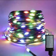 82 ft christmas string light 200 led tree lights waterproof fairy string lights with thin pvc wire for indoor outdoor home decoration (green wire multicolored) логотип