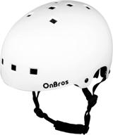 🛹 onbros skateboard bike helmet, dual certified multi-sports helmet for skateboarding, cycling, skating, roller skates, scooter - adjustable helmet for women, men, and youth logo