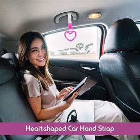 img 3 attached to 💗 Pink Heart-Shaped Tsurikawa Handle: 6-Piece Rear Bumper Warning Rings for Car SUV Track Bus - Decorate Your Vehicle Inside and Out