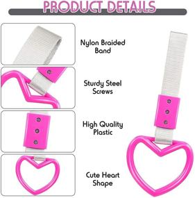 img 2 attached to 💗 Pink Heart-Shaped Tsurikawa Handle: 6-Piece Rear Bumper Warning Rings for Car SUV Track Bus - Decorate Your Vehicle Inside and Out