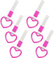 💗 pink heart-shaped tsurikawa handle: 6-piece rear bumper warning rings for car suv track bus - decorate your vehicle inside and out logo