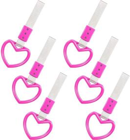 img 4 attached to 💗 Pink Heart-Shaped Tsurikawa Handle: 6-Piece Rear Bumper Warning Rings for Car SUV Track Bus - Decorate Your Vehicle Inside and Out