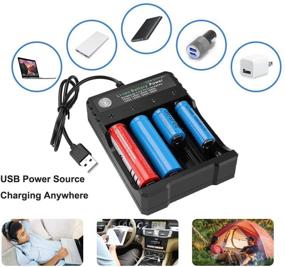 img 3 attached to Efficient 18650 Battery Charger for Multiple 🔋 Li-ion Batteries, 4 Bay Charging Dock (Battery not Included)