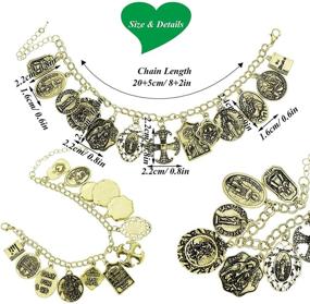 img 1 attached to RechicGu Catholic Religious Church Medals Cross Chain Cuff Bracelet: A Bangle Charm for Inspirational Bible Jesus Saints Prayer