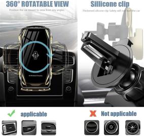 img 1 attached to 📱 QI Fast Charging Wireless Car Phone Holder for iPhone 12/11/XS/XR/SE/8/8+ & Samsung S20/S10/S9 - Auto-Clamping Smart Car Phone Mount with Wireless Charger