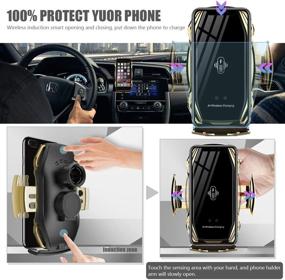 img 3 attached to 📱 QI Fast Charging Wireless Car Phone Holder for iPhone 12/11/XS/XR/SE/8/8+ & Samsung S20/S10/S9 - Auto-Clamping Smart Car Phone Mount with Wireless Charger