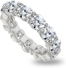 img 4 attached to Sterling Silver Zirconia Stackable Wedding