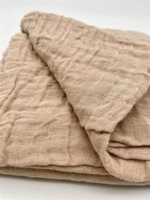 img 2 attached to 👶 Adorable New York Cotton Muslin Swaddle Baby Blankets Set of 2 (Tan/Chocolate) - Enhanced SEO