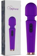 rechargeable purple handheld wand massager - gephonsi 3 speeds 7 modes cordless massager with led lighting flash for shoulder, neck, and back relief логотип