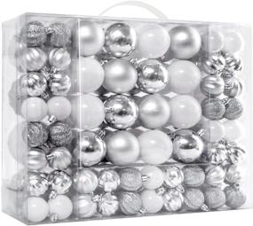 img 3 attached to 🎄 87-Piece Shatterproof Christmas Ball Ornaments Set, Silver – Tree Decorations for Xmas Décor, Holiday Wedding Party – Includes Hand-held Gift Package