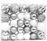 🎄 87-piece shatterproof christmas ball ornaments set, silver – tree decorations for xmas décor, holiday wedding party – includes hand-held gift package logo
