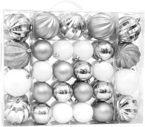 img 4 attached to 🎄 87-Piece Shatterproof Christmas Ball Ornaments Set, Silver – Tree Decorations for Xmas Décor, Holiday Wedding Party – Includes Hand-held Gift Package
