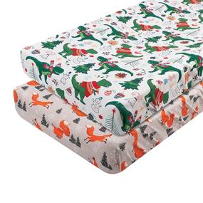 img 4 attached to 🎄 ALVABABY Christmas Stretchy Changing Pad Covers 2 Pack: Soft and Light Baby Cradle Mattress for Boys and Girls – Festive Bassinet Sheet for Holiday Delight - 2CZE09