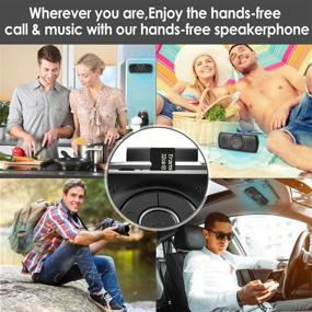 img 3 attached to 🔊 Portable Bluetooth Speaker for Car, Home, and Outdoor - TIANSHILI Wireless Handsfree Speakerphone with Stereo Sound, Enhanced Bass, Built-in Mic, TF Card Player, and Google Assistant Voice Command