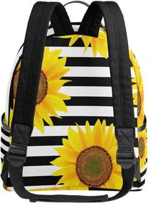 img 2 attached to 🌻 Striped Polyester Sunflower School Backpack