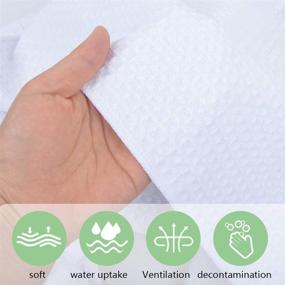 img 1 attached to SINLAND Microfiber Kitchen Dish Towel Hand Towel and All Kitchen Cleaning Cloth Quick Drying Waffle Weave 16inch X 24inch(3 Pack White): The Ultimate Kitchen Cleaning Solution!