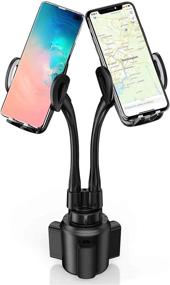 img 4 attached to 📱 Dual Car Cup Holders Phone Mounts – Convenient and Adjustable Cup Phone Holder for Car with Gooseneck – Perfect for 2 Phones GPS iPhone Android Samsung Golf Cart