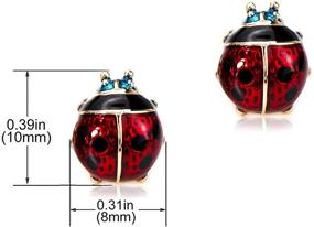 img 3 attached to 🐞 Stylish Hypoallergenic 18K Rose Gold Plated Red Ladybug Stud Earrings for Women & Girls: A Perfect Accessory for Allergic Beauties!