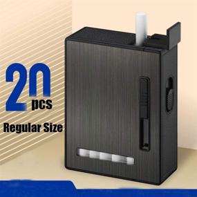 img 4 attached to 🐉 Dragon Cigarette Case: Portable Full Pack Holder with Rechargeable USB Lighters for King & Regular Size 20pcs Cigarettes - Windproof & Flameless
