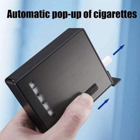 img 1 attached to 🐉 Dragon Cigarette Case: Portable Full Pack Holder with Rechargeable USB Lighters for King & Regular Size 20pcs Cigarettes - Windproof & Flameless