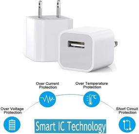 img 3 attached to 🔌 [Apple MFi Certified] Быстрая зарядка iPhone с USB-адаптером для путешествий - Совместима с iPhone 12/11/11 Pro/Xs/XR/X/8/8Plus и др.